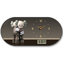 Tide Cards Kaws Hang Paintings Creative Timepieces Hang clock Living room Wanyear calendar Electronic bell Restaurant Background wall Decorative Painting Clock