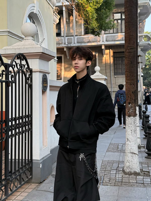 Planet World American Retro Cleanfit Stand-Up Collar Cardigan Jacket Autumn and Winter Casual Jacket for Men and Women Planet World American Retro Cleanfit Stand-Up Collar Cardigan Jacket Autumn and Winter Casual Jacket for Men and Women