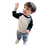 Детский осенний тонкий мультяшный лонгслив, хлопковая футболка подходит для мужчин и женщин, круглый воротник, с медвежатами