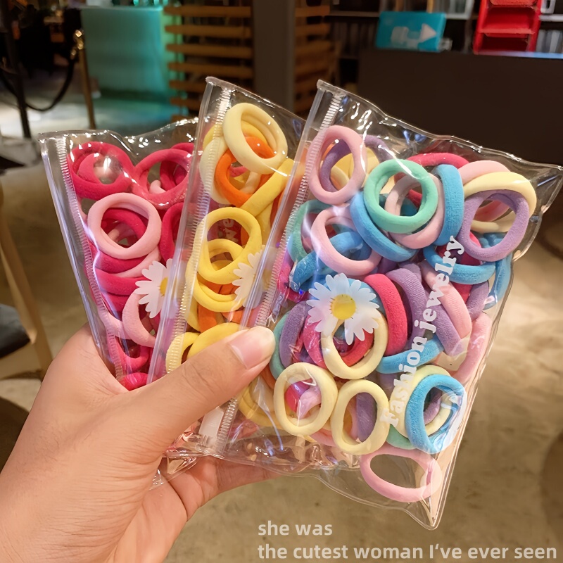 Baby Hair Ties That Don'T Damage Hair, Small Size Thumb Hair Bands, Towel Rings, Good Elasticity, Headwear for Infants, Girls, and Children