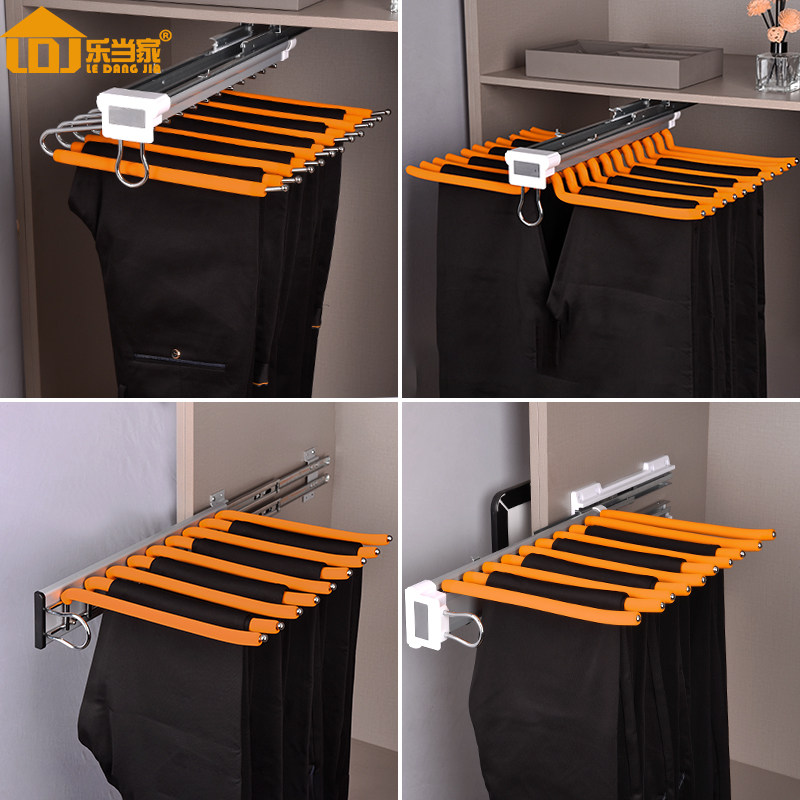 Wardrobe Top Fitting Pants Rack Cloakroom Containing Telescopic Multifunction Pants Rack Vertical Draw Cabinet Inside Fit Western Pants Rack-Taobao