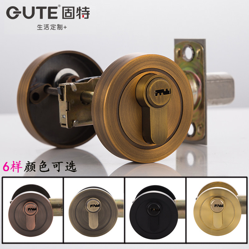 Gooter Channel Lock Anti-theft Round Lock Lengthened Flat Head Lock No Handle Lock Single Tongue Lock Invisible Door Lock Concealed Lock-Taobao