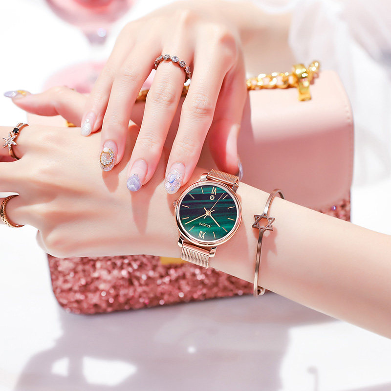 Light luxury watch female simple temperament small cute ins wind female watch student waterproof fashion trend mesh belt