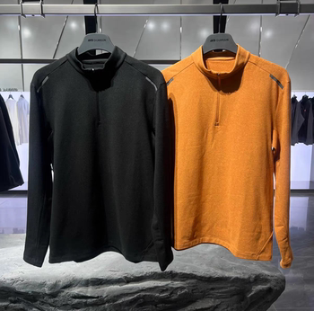 Anta Champion Outdoor Men's Winter Thermal Technology Warm Fleece Stand Collar Half-Zip Long Sleeve Knit Sweater 152540404