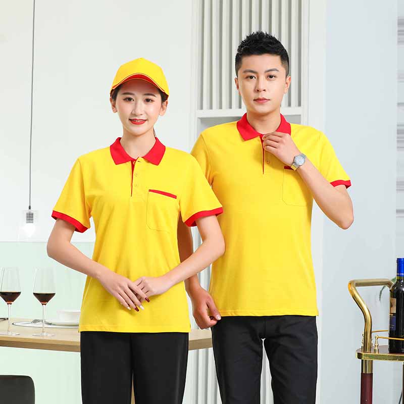 Set to work clothes T-shirt summer dress booking for catering short sleeve full cotton tooling half sleeve advertising culture POLO shirt customized