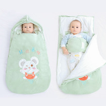Newborn Baby Thermostatic Sleeping Bag Autumn Winter Thickening of the first birth baby Anti-throng pure cotton one-piece Anti-kicking quilt