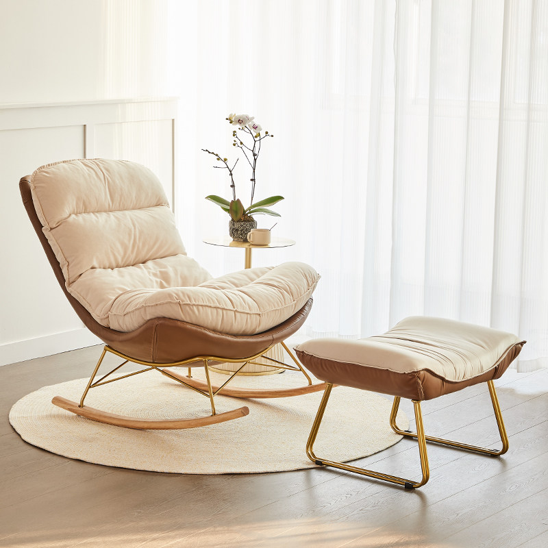 Light luxury rocking chair household lazy rocking chair net red single-person sofa adult balcony recreational chair