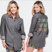 T720-рубашка стираная черная