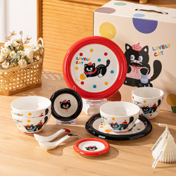 Cat Tableware Suit One-Two Gift Box Birthday Gift for Women's New House Gift for Women's Wedding Gift