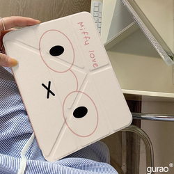 귀여운 부드럽고 귀여운 안경 미피 Y+ 3 배 iPad11 보호 케이스 iPadair7 새로운 iPad10 펜 슬롯 에어 6 방지 방지 AIR2025 Apple 태블릿 보호 케이스 프로 여성 Mini7