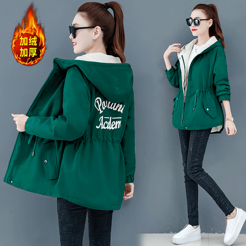 Short casual jacket women's autumn and winter all-match 2020 new trendy Korean version loose plus velvet thickened cotton-padded casual jacket