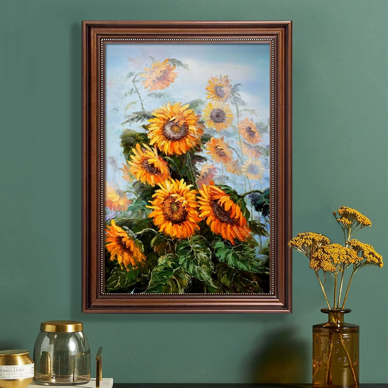 Картина-панно в американском стиле с подсолнухами, висящая decor для ресторана, для небольших помещений на стене, спальня, современная столовая, гостиная, настенная мурал