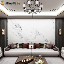 Modern simple all-over marble TV background wall tile 800x2600 living room film and television wall light luxury decorative wall