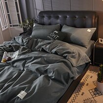 ins Nordic wind grey bed bedding four pieces of male and female student dormitories Quilt Cover Single Bed Single single three-piece 4