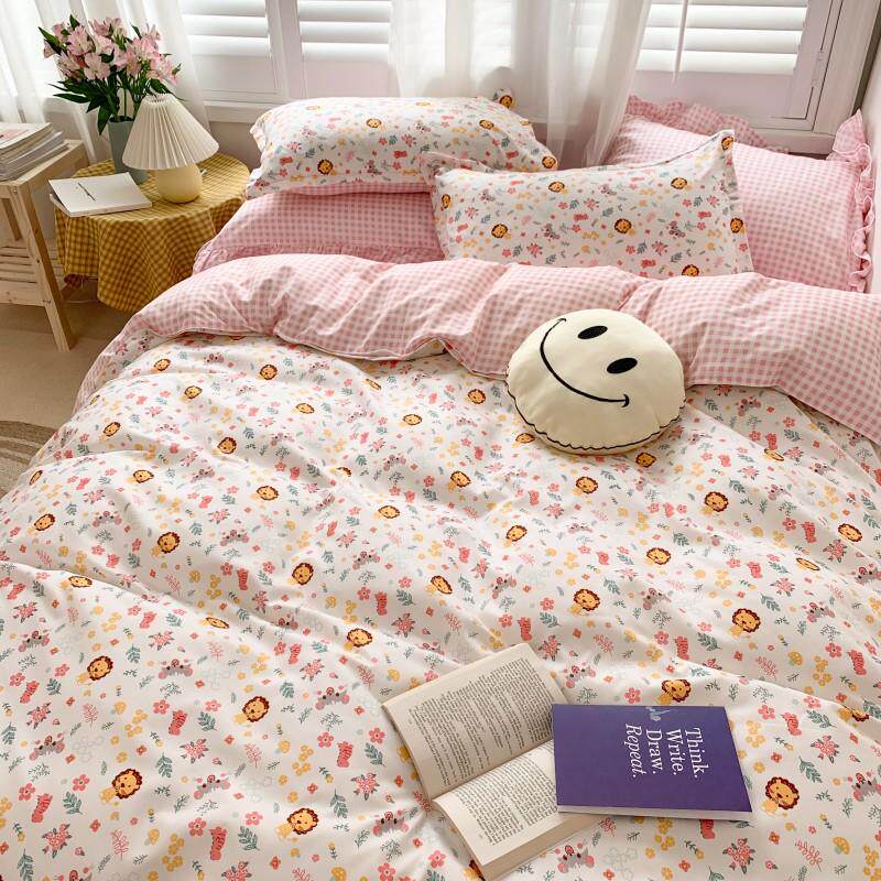 Princess wind girl heart bedding four-piece set ins small floral quilt cover sheet style student dormitory three-piece set 4