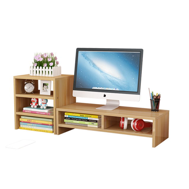 Desktop computer increased elevated office desk storage rack monitor elevated base bracket pad elevated rack