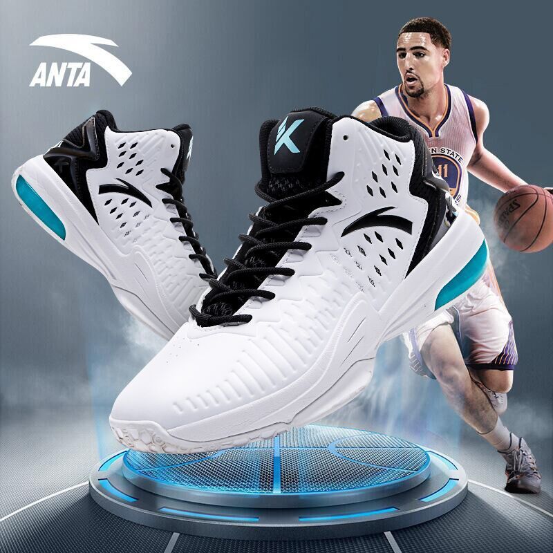 Ann Stepping Basketball Shoes Men's Shoes 2022 Summer New High Cylinder Thompson kt6 Air Cushion Shock Wear and Wear Sneaker Men