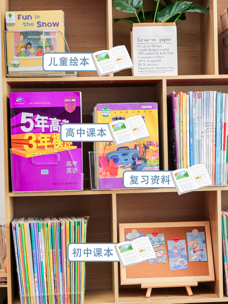 Children's book containing shelves Acrylic Transparent Students Tabletop Oxford Tree Plotter Books Storage Hamper A4