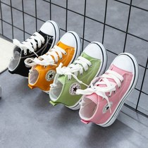Childrens high canvas shoes casual childrens shoes 2021 spring new boys cloth shoes baby shoes children Korean plate shoes