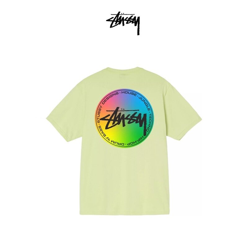 STUSSY color gradient dot LOGO printing tide brand short-sleeved T-shirt men and women with the same style