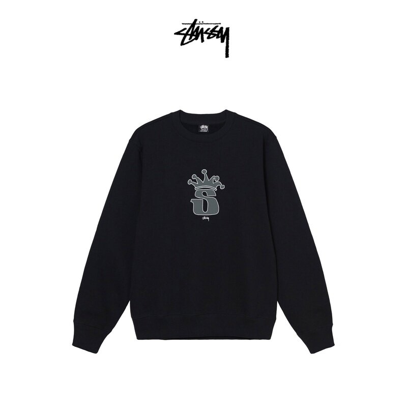 STUSSY Stuci Tide Cool Crown Printed Round Neckline male and female lovers of spring 