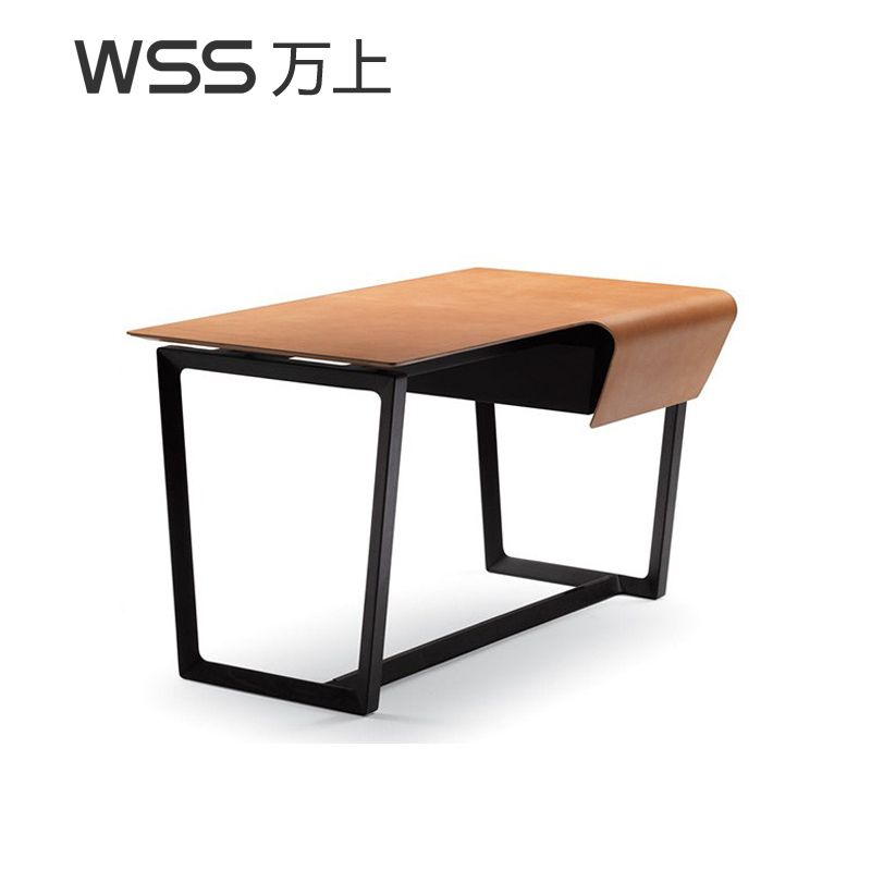 Saddle leather table Nordic designer leisure chair ginger chair chair chair model room bedroom designer table net red ins