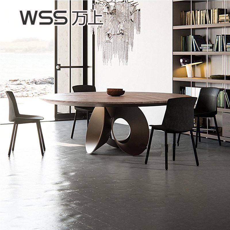 WSS designer Italian minimalist natural marble 6 people 8 oracle metal feet large dining table rock board furniture