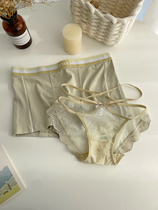 Japans Muji MUJ (couples) green grass green couple underwear one male and one female sexy pure lust briefs for men