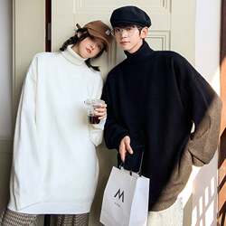 roora couple outfit turtleneck sweater men's lazy style high-end coat spring and autumn solid color bottoming knitted sweater