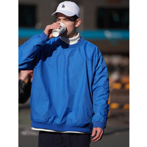 CountryMoment Japanese spring and autumn Joker students thin blue function jacket round neck sweater men