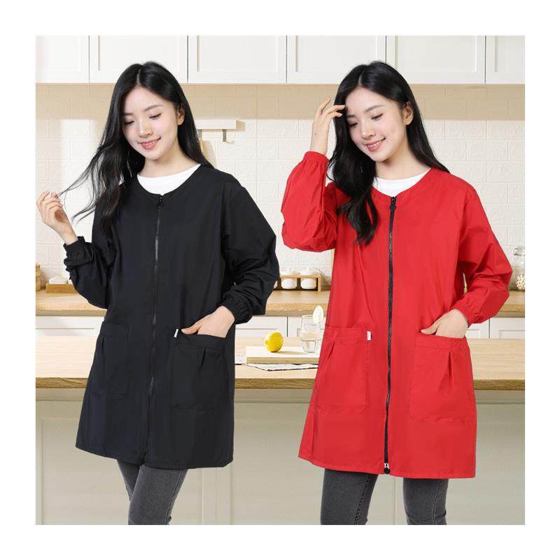 Apron for Women, Petite Size, Autumn and Winter, Long-Sleeved, Pure Cotton, Kitchen Use, 2026 New Model, Oil-Proof, Plus Size Work Clothes