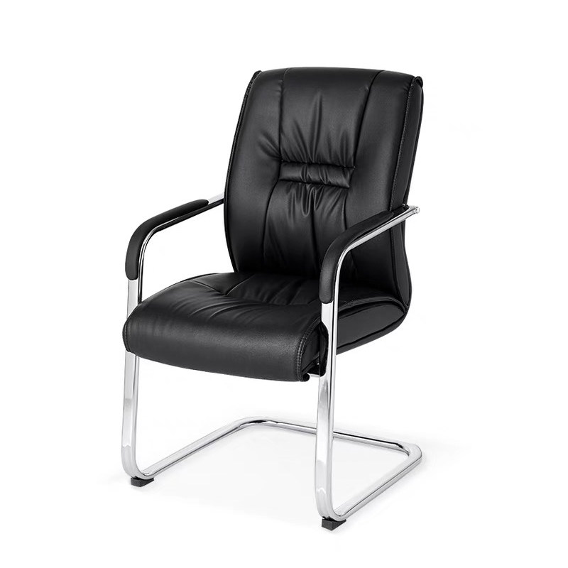 Office chair computer chair home leather chair study meeting chair staff chair cowhide seat back simple bow chair