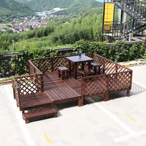 Solid wood platform anti-corrosive wooden flooring outdoor garden garden garden garden garden outdoor balcony combined leisure terrace