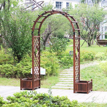Solid wood arch flower frame climbing vine rack outdoor garden garden garden door grape frame anti-corrosive wood flower box