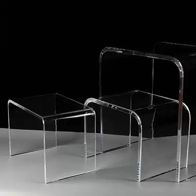 Customizable transparent plastic acrylic shoes small stool bathroom Nordic simple light luxury flat bench DZ