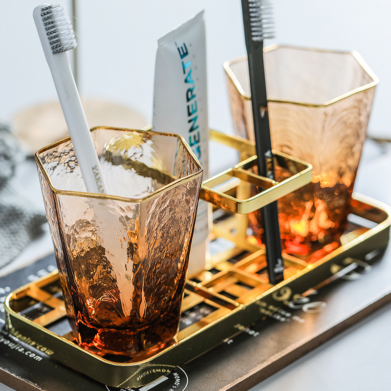 Light luxury home ins couples wash mouth cup sleeve device shelf glass brush cup a pair of Nordic toothbrush cylinder high-end