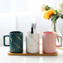 ins wind wash cup light and luxurious mouthwatering cup ceramic lovers dental cylinder mesh red money creative toothbrushing cup shelf suit