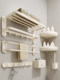 Finechi High-Quality Milky White Storage Towel Rack Bathroom Space Aluminum Bathroom Toilet Shelf Bath Towel Rack