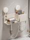 Finechi Suction Cup Hair Dryer Holder Space Aluminum No-Drill Bathroom Hair Dryer Stand Bathroom Rack