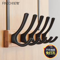 Door back hook shelf hanger storage door back hanging clothes hook artifact bedroom free hole wall hanging wall