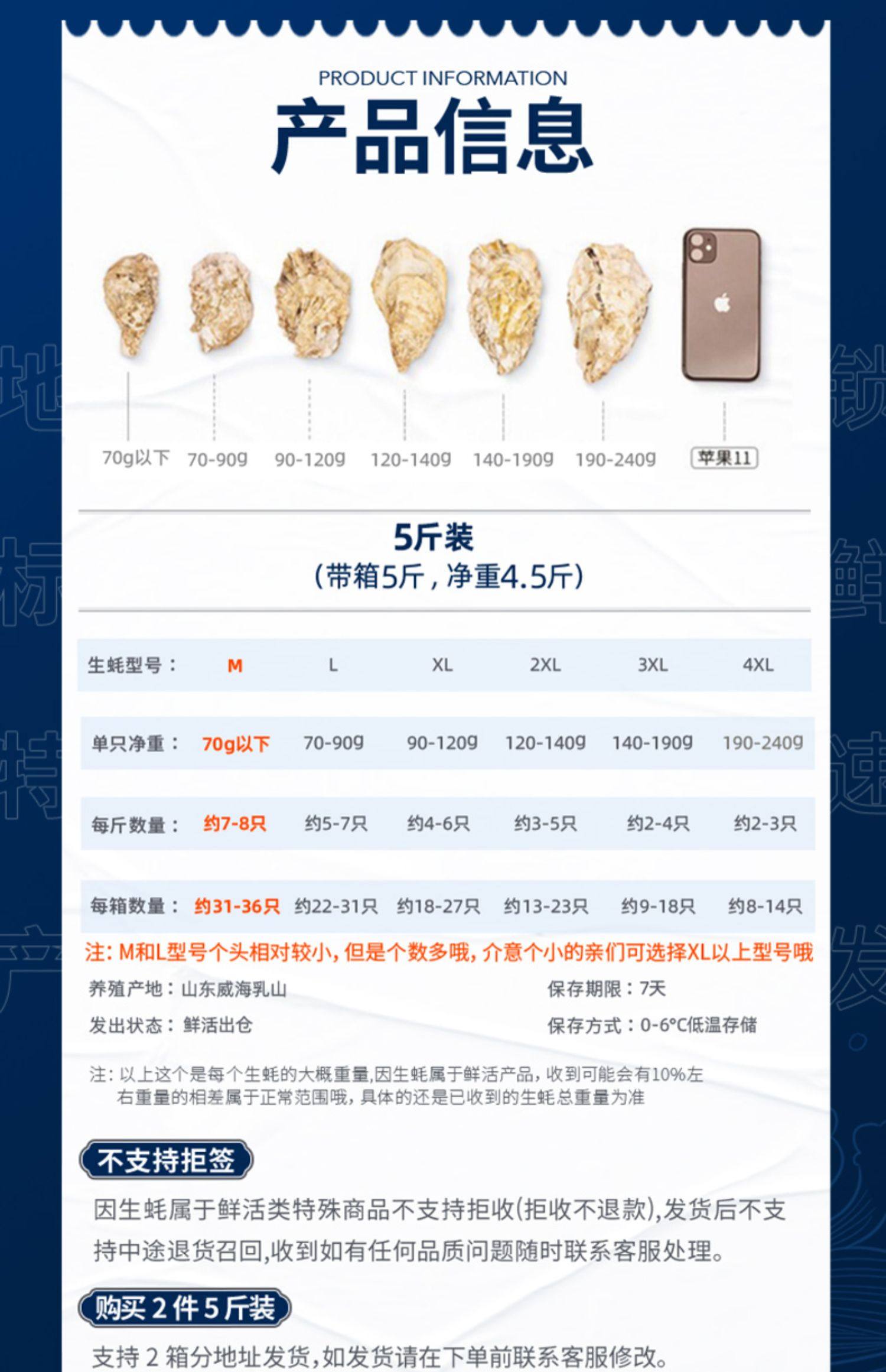 鲜海道 乳山牡蛎鲜活生蚝 净重4.5斤 天猫优惠券折后￥29.8起顺丰包邮（￥49.8-20）赠开蚝三件套