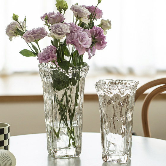 꽃병 장식 거실 꽃꽂이 고급 투명 유리 꽃병 유럽 수경 백합 꽃 장미 대형 크리스탈