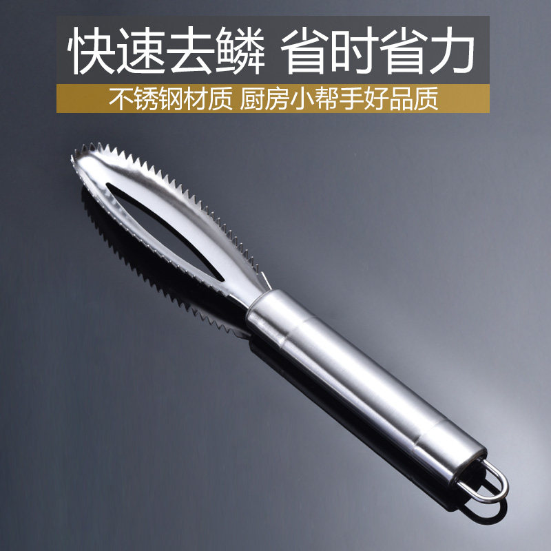Stainless Steel Fish Scale Shave Scaler home Manual squamous desquamers Squamers Kitchen Kill Fish Brushed Knife Sub-Size Tool