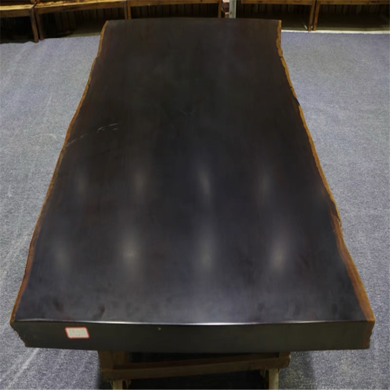 Black sandalwood large board desktop New Chinese tea table and chairs combined boss office work bench block of whole log tea table