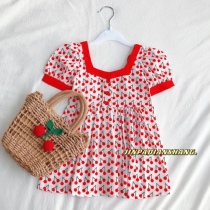 Fruit dress 2021 new Baiji thin children's wear girl baby net red Korean version fashion summer dress princess dress