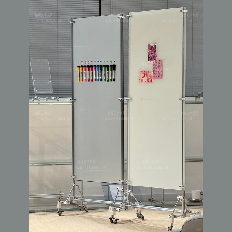 Stainless Steel Optical Axis Display Stand, Movable Magnetic Whiteboard, Erasable Floor-Standing Poster Stand, Commercial Billboard Display Stand