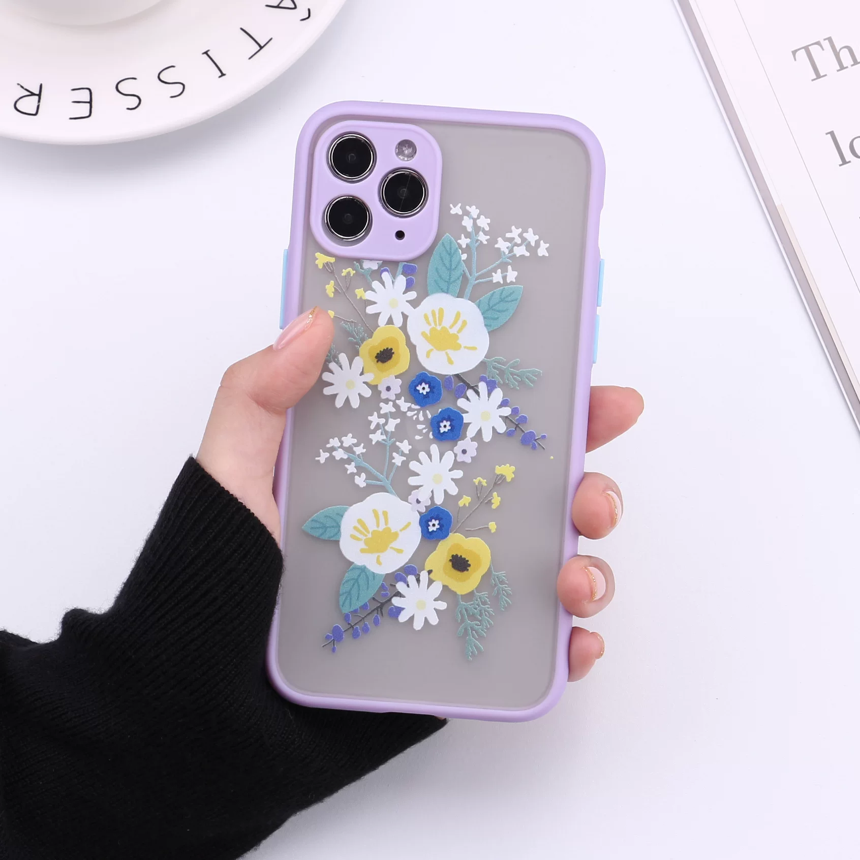 Кейс с 3D рельефным рисунком цветок для iPhone 11 Pro Max X XS MAX 7 8 Plus SE2020, мягкий бампер, прозрачный