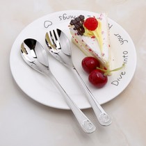 lediar stainless steel children spoon small fork learning to eat deepening 304 portable tableware Cartoon creative cute