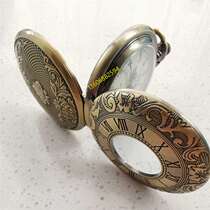 Hollowed-out double face open table Upper table Rome number clockwork old mechanical hanging word pure copper