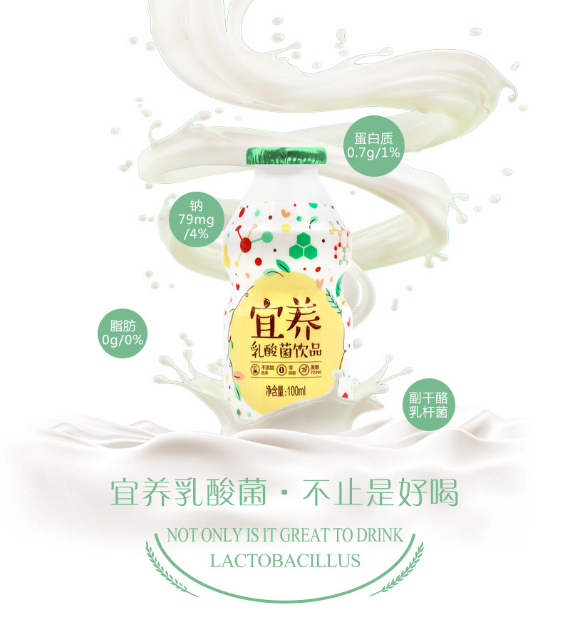 宜养经典原味乳酸菌牛奶100ml*24瓶